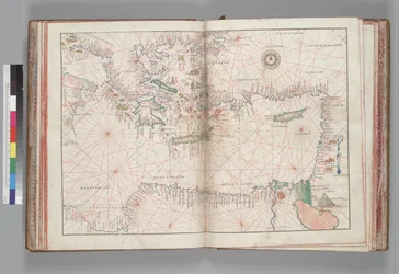 Oostelijke Middellandse Zee en Egeïsche Zee. Battista Agnese, PORTOLAN ATLAS (Italië ca. 1550)